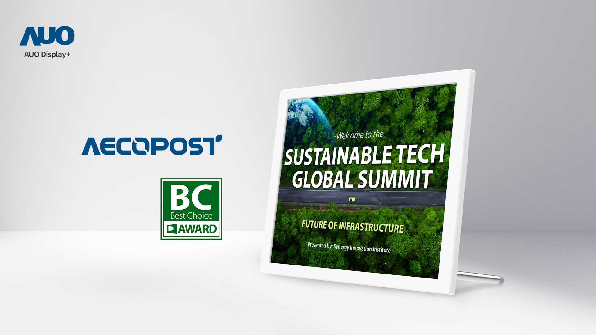 Centered on circular economy principles and low-carbon design, AUO Display Plus&rsquo;s 13.3-inch AecoPost ePaper solution has been honored with the COMPUTEX 2026 Best Choice Sustainable Technology Special Award.